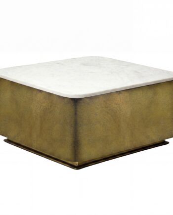 Sofabord   Metal Med Hvid Marmorbordplade 60   60 Cm Håndlavet