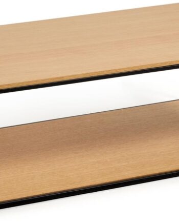 Sofabord Kaffebord Kave Home Yoana 110x60x35 Cm Egfinér   Mdf Natur Med Mat Sort Jernbase