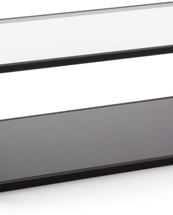 Sofabord Kave Home Blackhill 110x60 Cm   Hærdet Glas   Sort Pulverlakeret Stål