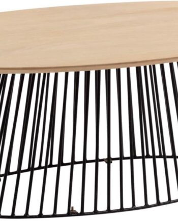 Sofabord Kave Home Leska   Massivt Mangotræ Og Matsort Metal 120x65x40 Cm