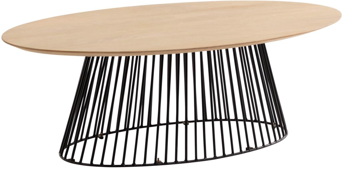 Sofabord Kave Home Leska Massivt Mangotræ Og Matsort Metal 120x65x40 Cm