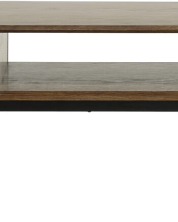Sofabord Nordique Design Modica  Røgede Egetræ   Sorte Metalben  Push-open Skuffer  120ã 62 Cm