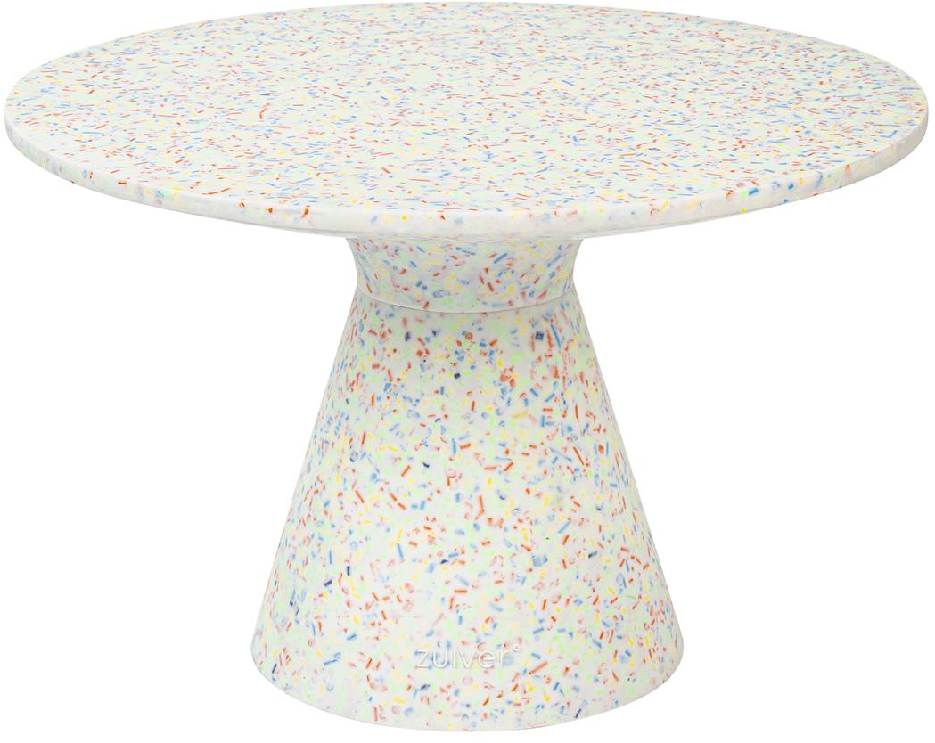 Sofabord Og Loungebord Zuiver Victoria Multifarvet Terrazzo ø50 H32 Cm Offwhite Indendørs Udendørs
