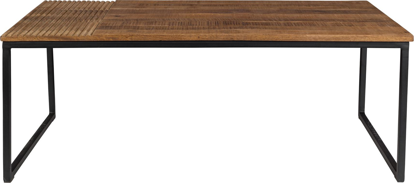 Sofabord Salonbord Dutchbone Randi Mangotræ Og Sort Stål 110x60x41 Cm Valnød