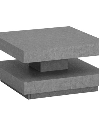 Sofabord 60x60x34 Cm Gråt Sofabord   Betonlook Moderne Designer Stuebord Med Opbevaring Firkantet  Loungebord Lille  Sofabord