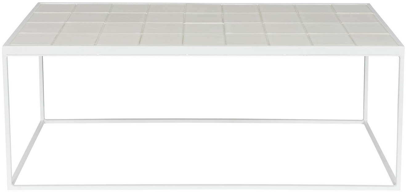 Sofabord Zuiver Glazed Keramisk Højglans Sølv Jernramme 93x42 5x35 Cm