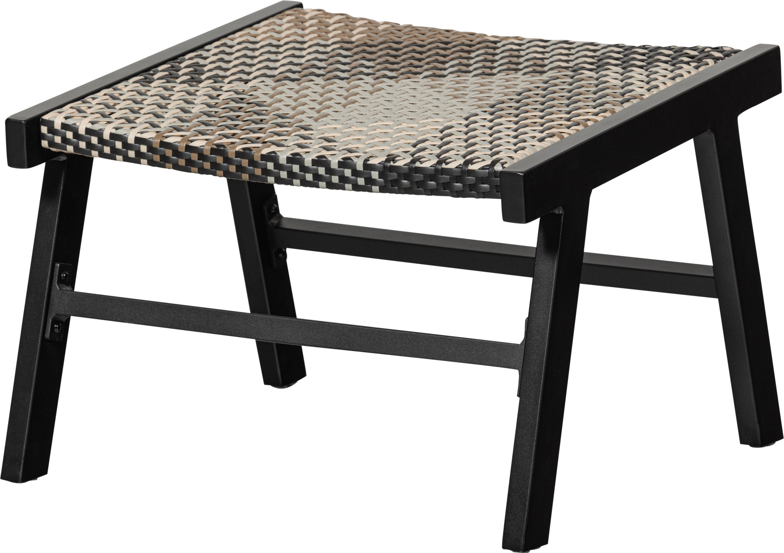 Sofapuf Fodskammel Woood Collection Pom Flerfarvet Polyethylen Sort Aluminiumsstel