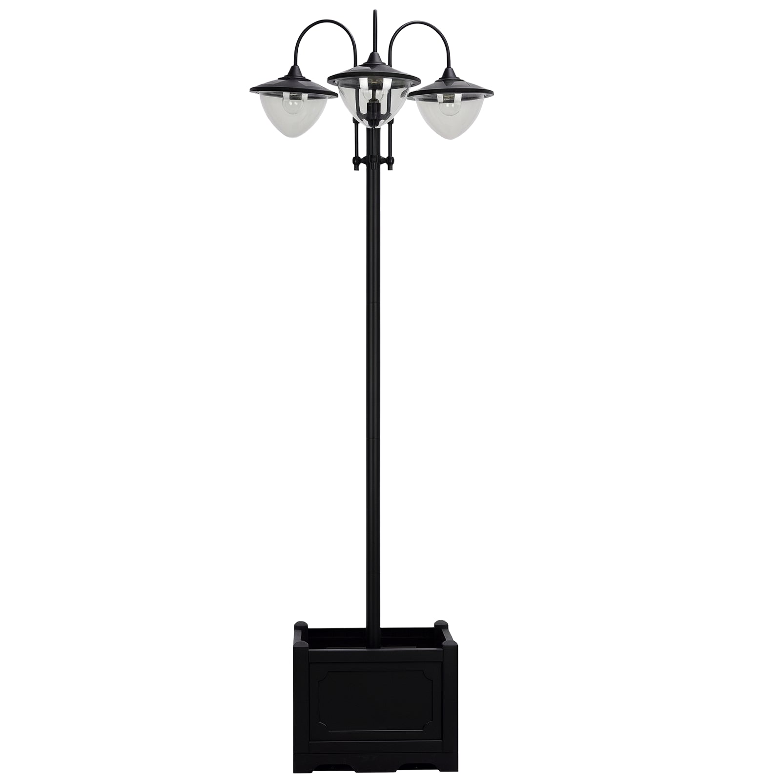Solcelledrevet Lanternegulvlampe Lavet Af Metal Havelanterne Med Lysstyring 189 Cm Høj Lanterne Udendørslampe Vandtæt Ip44 Med Urtepottefod Til Havebalkondekoration Sort