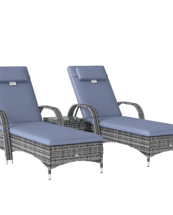 Solseng  Havestol  Bord   -delt Havemøbelsæt  Polyrattan   Metal  Grå