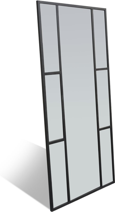 Spejl Obuzi Factoria 200x100 Cm Sort Jernramme Industrielt Vægspejl