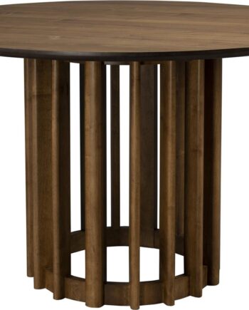 Spisebord Dutchbone Barlet Rundt ø120 Cm Mørk Natur Lakeret Valnødfiner
