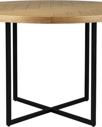 Spisebord Dutchbone Class Rundt ø120   H75 Cm Akaciefinér Natur Sort Stålstel