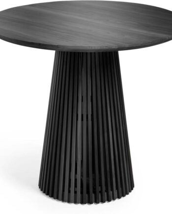 Spisebord Jeanette Kave Home   Massivt Mindi-træ ø90ã H78 Cm Sort Mat