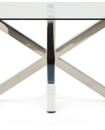 Spisebord Kave Home Argo   Hærdet Glas   Rustfrit Stål  200x100 Cm  Plads Til   Personer
