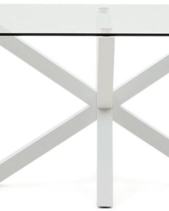 Spisebord Kave Home Argo Hærdet Glas Stål Klar Hvid 180x100 Cm