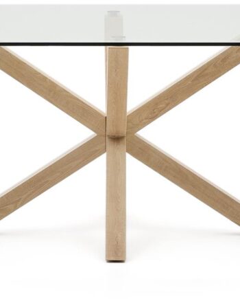 Spisebord Kave Home Argo Med Hærdet Glasbordplade Og Stålben 200ã 100 Cm Nordisk Design
