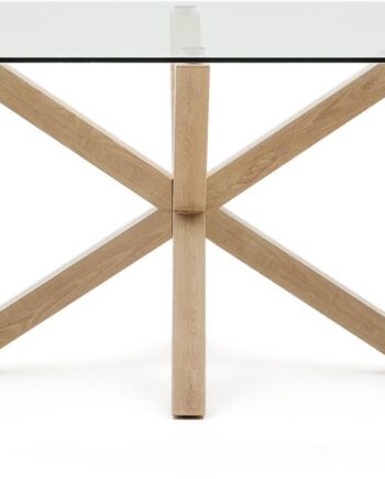 Spisebord Kave Home Argo Rektangulært 160ã 90 H75 Cm Hærdet Glas Stålstel Klar Natur