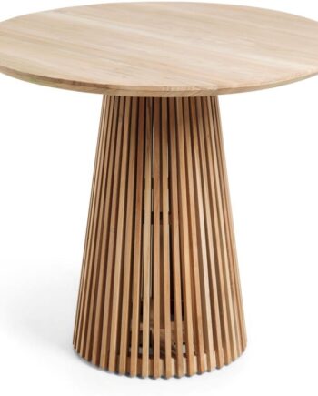 Spisebord Kave Home Jeanette Rund ø90 Cm Teaktræ Natur  Flegt-certificeret  Massivt Teaktræ Med Lakeret Finish