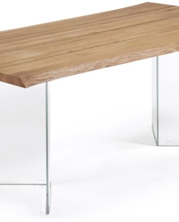 Spisebord Kave Home Lotty 180x100 Cm   Egetræsfinér Med  -formede Glasben Natur Klar