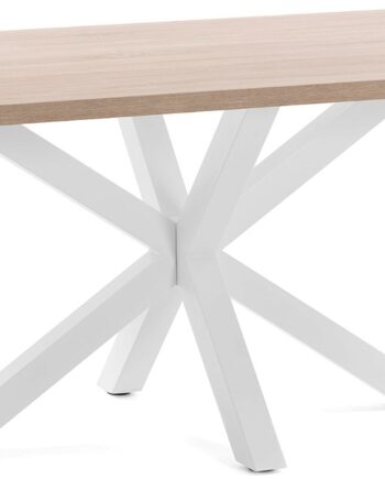 Spisebord Kave Home New Argo Natur Hvid 160   100 Cm Finértræ Stel   Stål