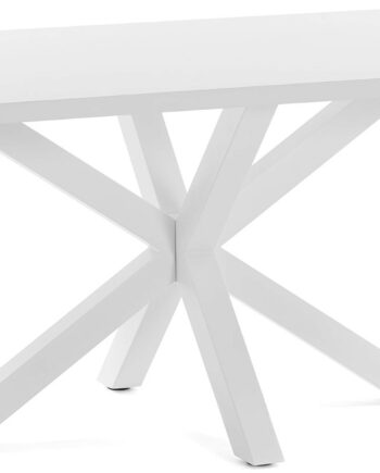 Spisebord Kave Home New Argo 160x100 Cm Hvid Mdf Med Mat Melamin Bordplade Stålben