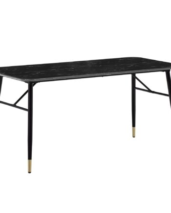 Spisebord Med Bordplade   Sort Marmorlook 120   60 Cm Metalst
