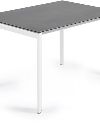 Spisebord Med Udtræk Axis Fra Kave Home  Keramik- Og Stålbord 120-180 Cm Mørkegrå Hvid