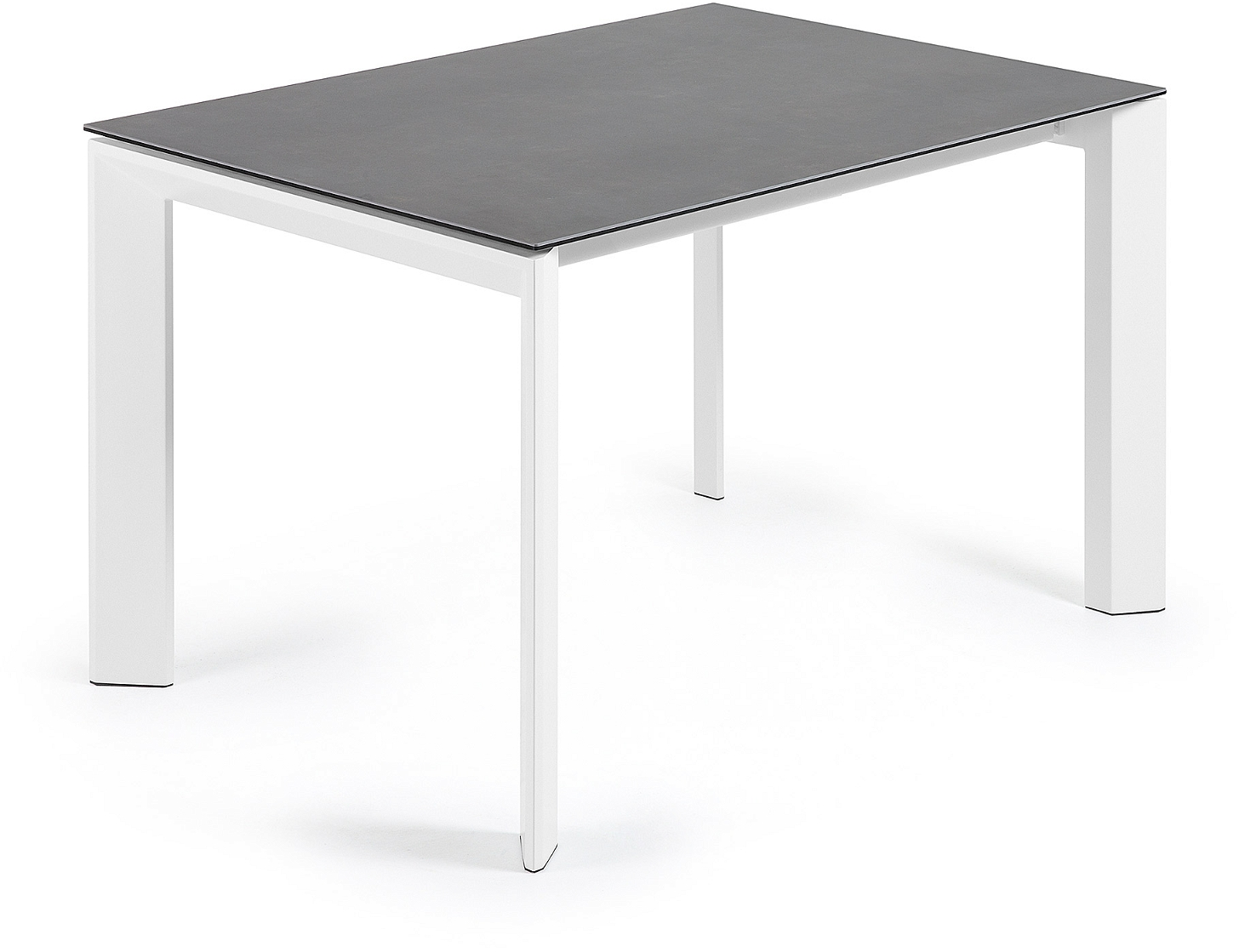 Spisebord Med Udtræk Axis Fra Kave Home Keramik- Og Stålbord 120-180 Cm Mørkegrå Hvid