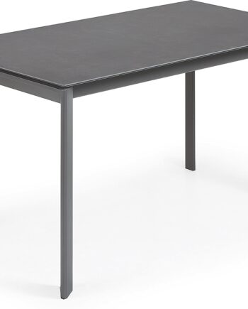Spisebord Med Udtræk Kave Home Axis 140 200 Cm Mørkegrå Keramik-stål