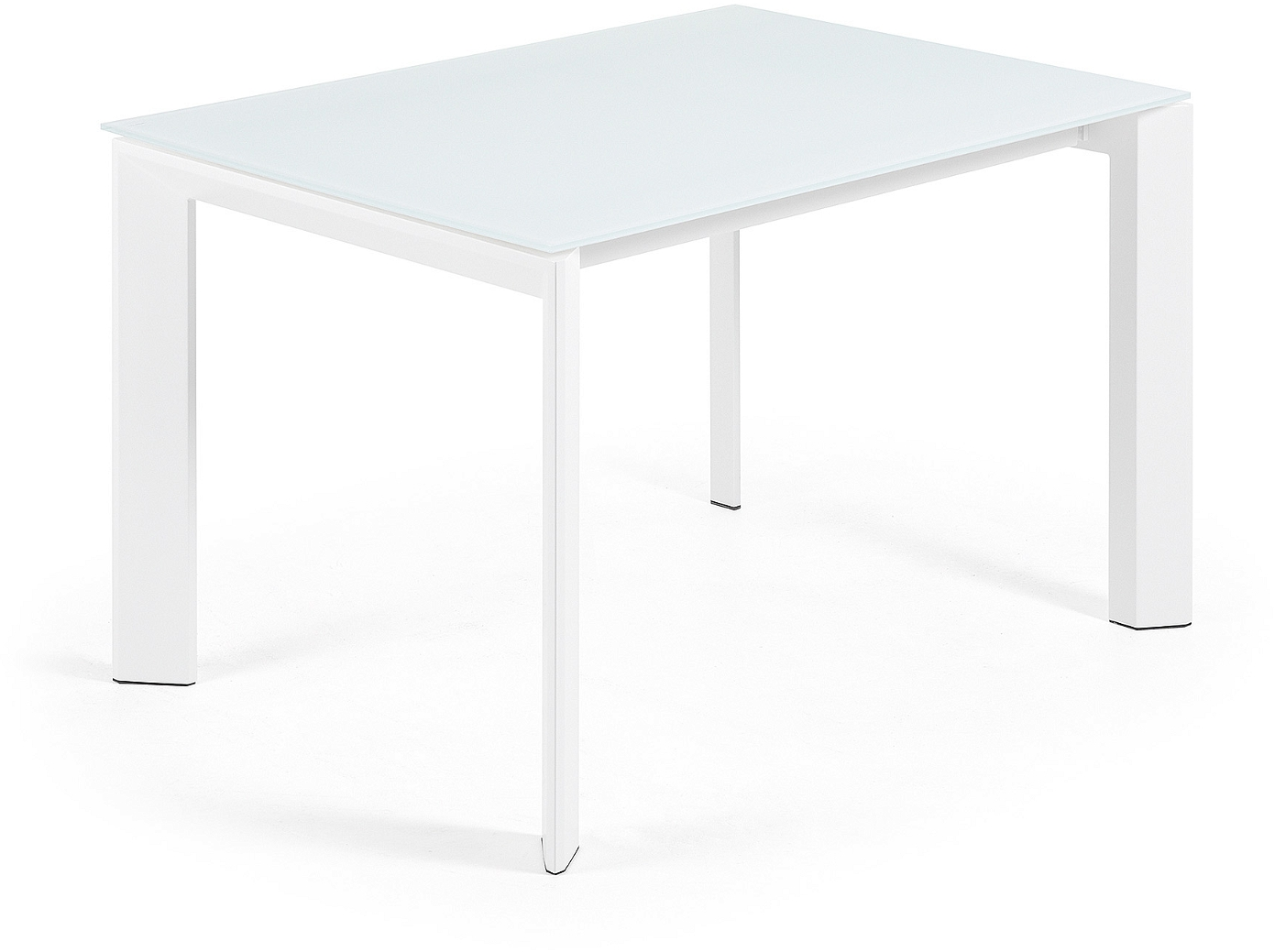 Spisebord Med Udtræk Kave Home Axis Frosted Hærdet Glas Og Stål Grå 120x80x76 Cm Til Personer