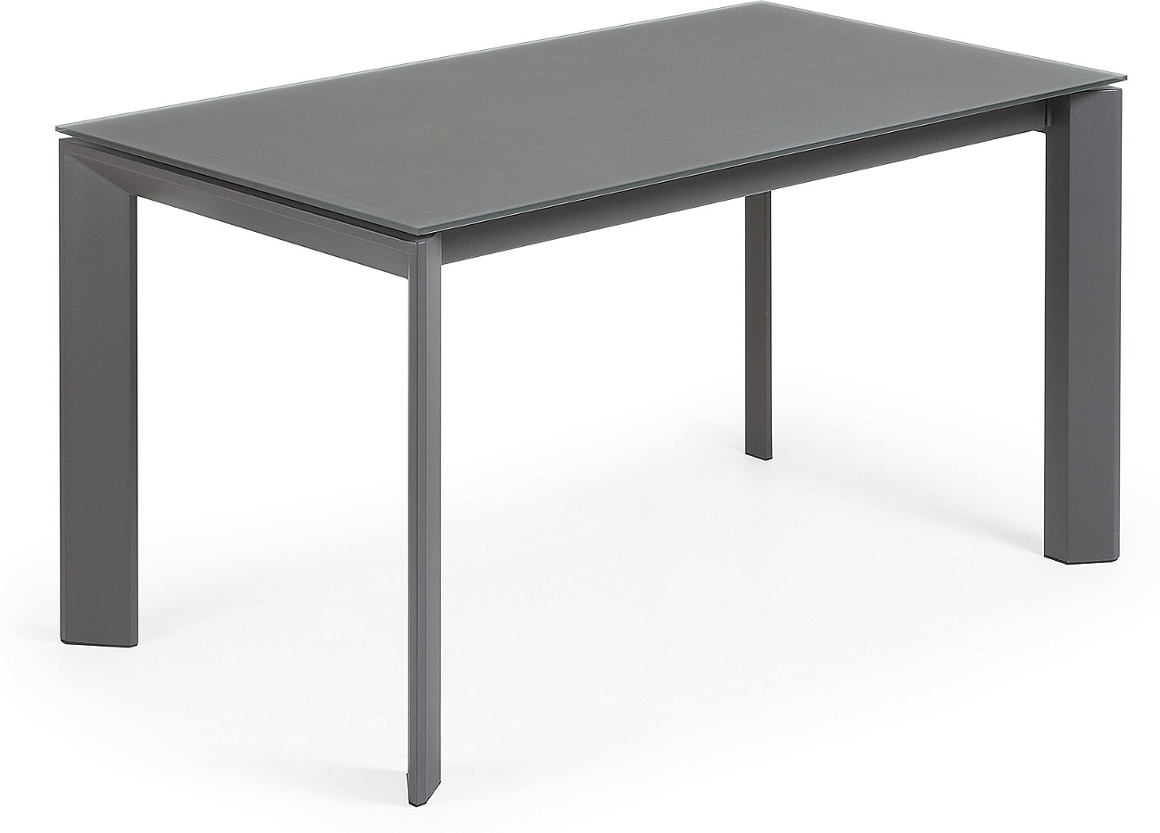 Spisebord Med Udtræk Kave Home Axis Moderne Hærdet Glas Og Stål Grå 140-200 90 76 Cm