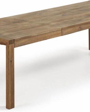 Spisebord Med Udtræk Kave Home Briva 100x200-280 Cm Massivt Egetræ Mørk Natur