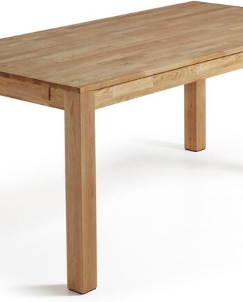 Spisebord Med Udtræk Kave Home Isbel Natur   Massivt Egetræ 180-230   90   75 Cm Rustik Kolonial