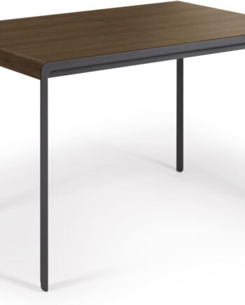 Spisebord Med Udtræk Kave Home Nadyria 160x80 Cm Mørk Natur Sort