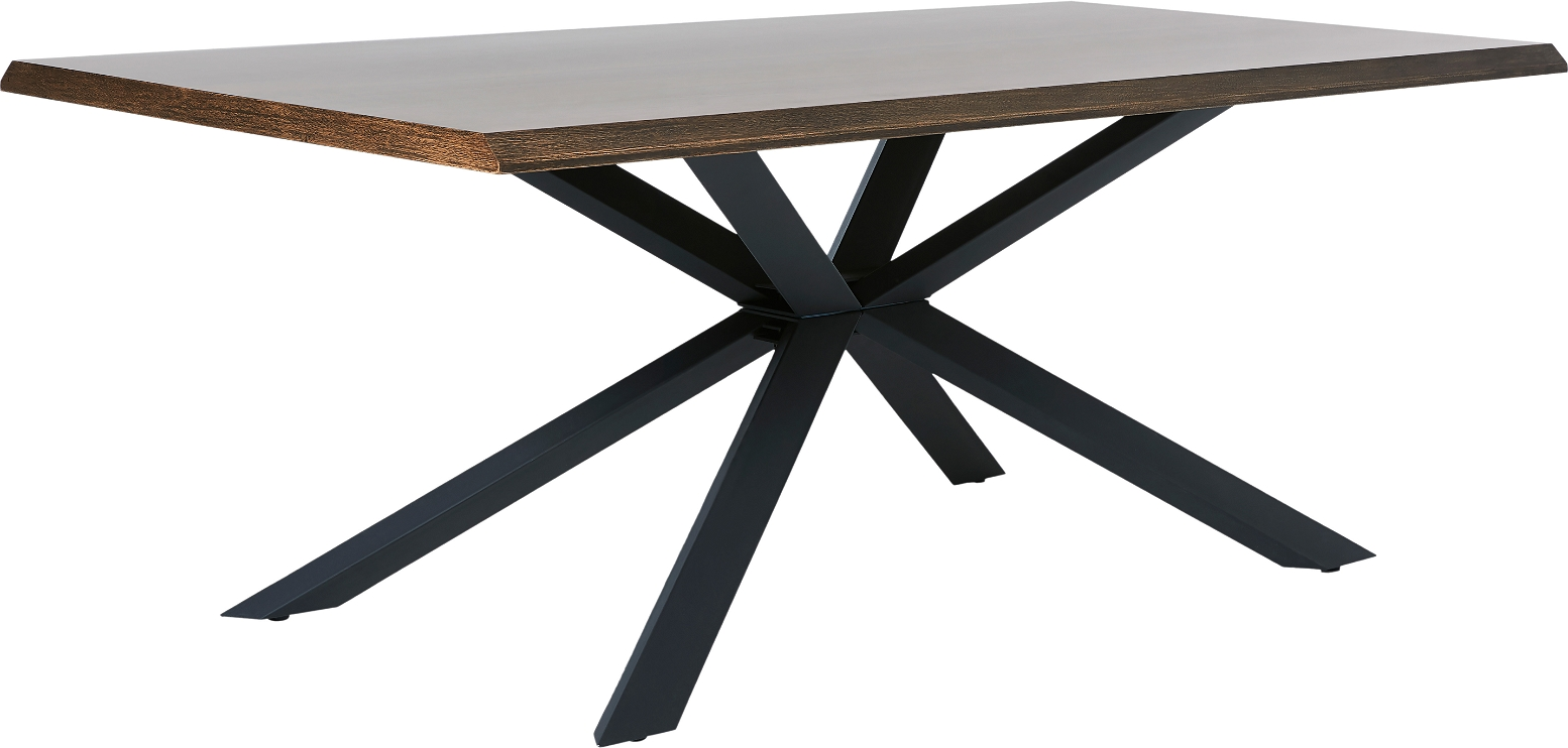 Spisebord Nordique Design Arno Røget Egetræ Sort Metal 200x100 Cm