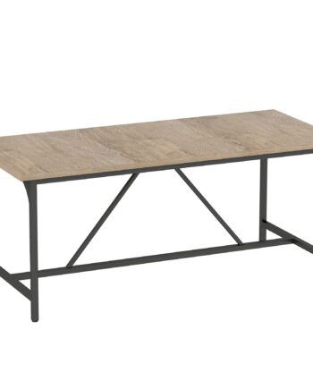 Spisebord Til  -  Personer  Moderne Rektangulært Køkkenbord Med Trælook  180   80   75   Cm  Naturfarvet
