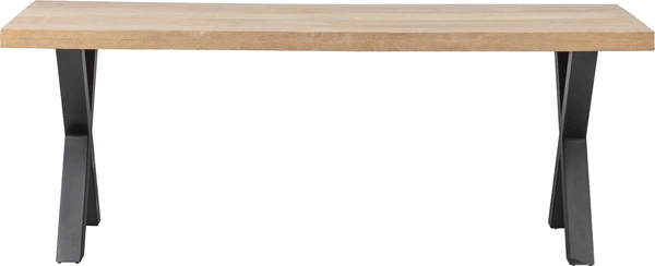 Spisebord Woood Tablo Plankebord Mangotræ Med Kalkvasket Finish Og Krydsben Natur L180ã D90ã H75