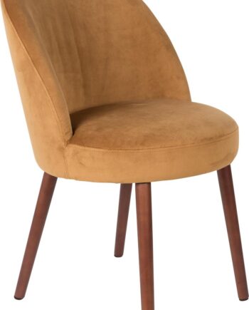 Spisebordsstol Dutchbone Barbara Vintage Kastanjebrun Polyester Med Bøgetræben 85 5x51x59 Cm