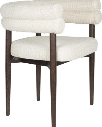 Spisebordsstol Dutchbone Chair Polstret Med Armlæn Polyester Gummitræben Perlemor