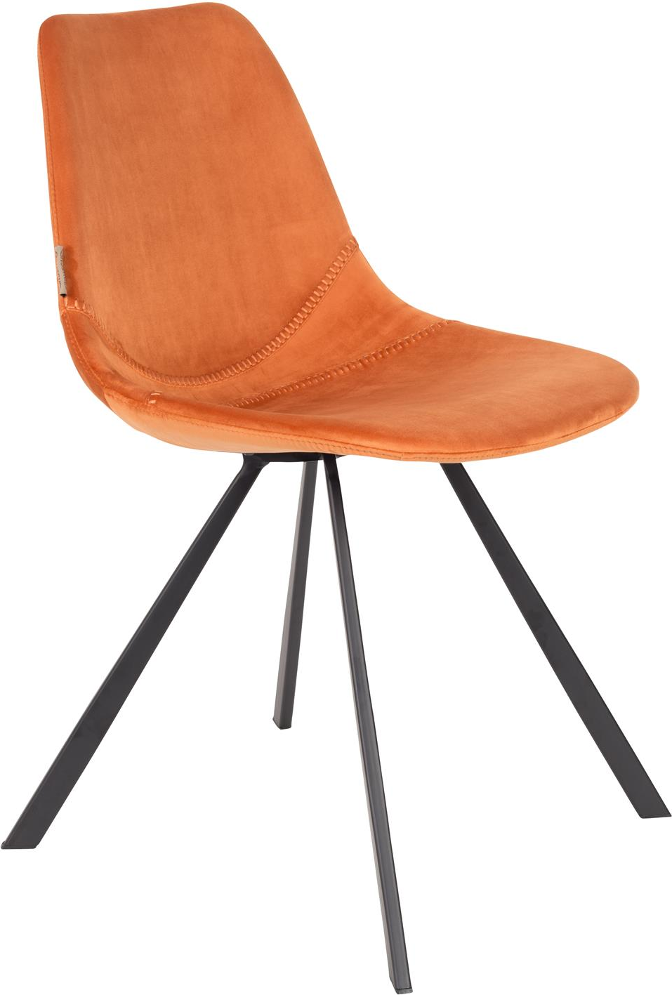 Spisebordsstol Dutchbone Franky Spisestuestol Brændt Orange Polstret Polyester Stålunderstel Vintage Design