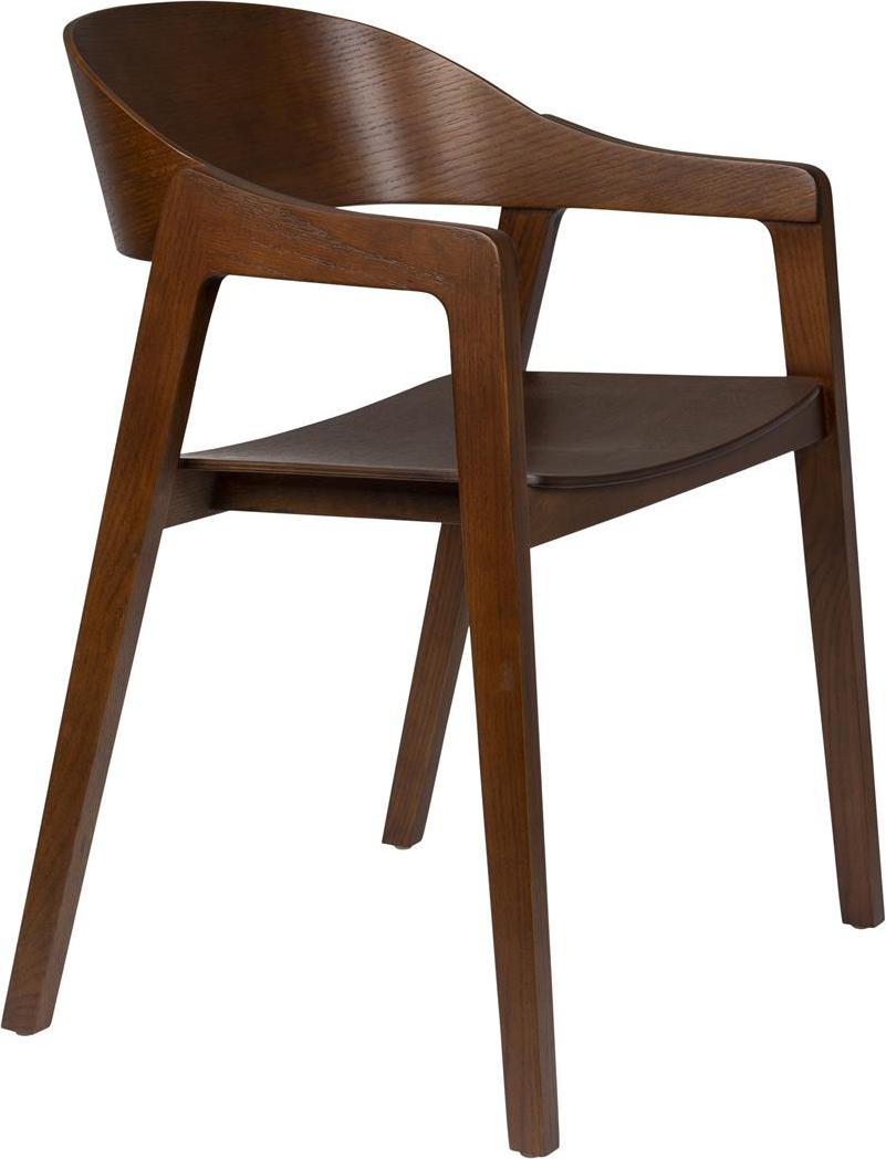 Spisebordsstol Dutchbone Westlake Mørkebrun Egetræ Med Armlæn Og Ryglæn H76 B58 D52 Cm