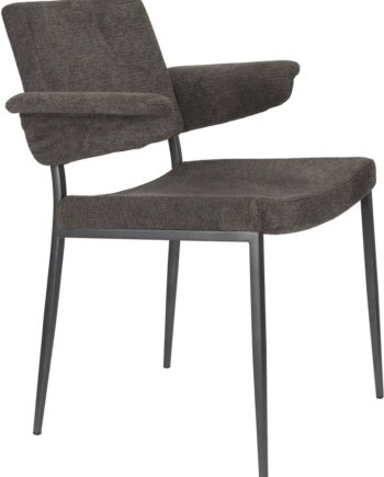 Spisebordsstol Med Armlæn Dutchbone Portland Vintage Askegrå Polstret Polyester Stålramme
