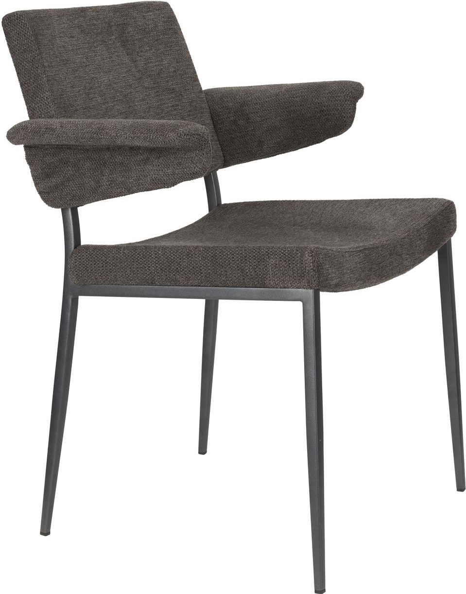 Spisebordsstol Med Armlæn Dutchbone Portland Vintage Askegrå Polstret Polyester Stålramme