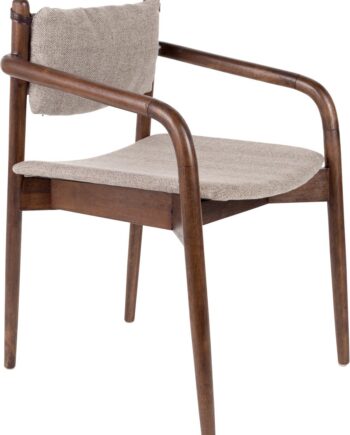 Spisebordsstol Med Armlæn Dutchbone Torrance Polstret Mudderbrun Polyester H78 5xb55xl59 Cm