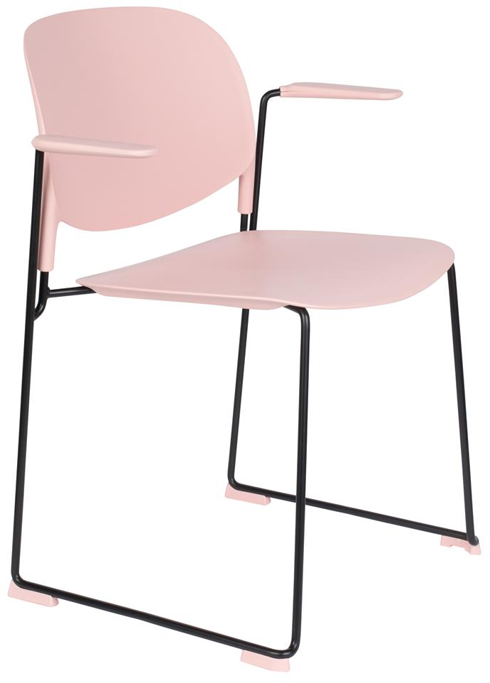 Spisebordsstol Med Armlæn Studio White Stacks Pink Stabelbar Polypropylenplast H80 5xb63 5xl53 Cm