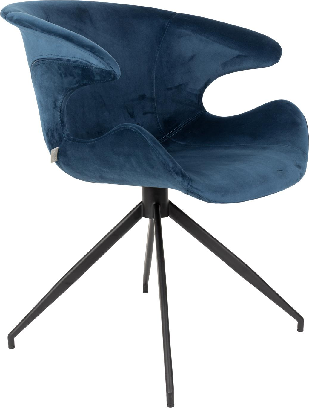 Spisebordsstol Med Armlæn Zuiver Mia Antracit Stof Sort Stålstel H78 5ã B63ã D62 Cm