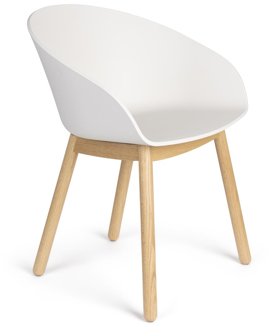 Spisebordsstol Med Armlæn Zuiver Void Design Lex Pott Minimalistisk Polypropylenplast Egetræ Offwhite Natur