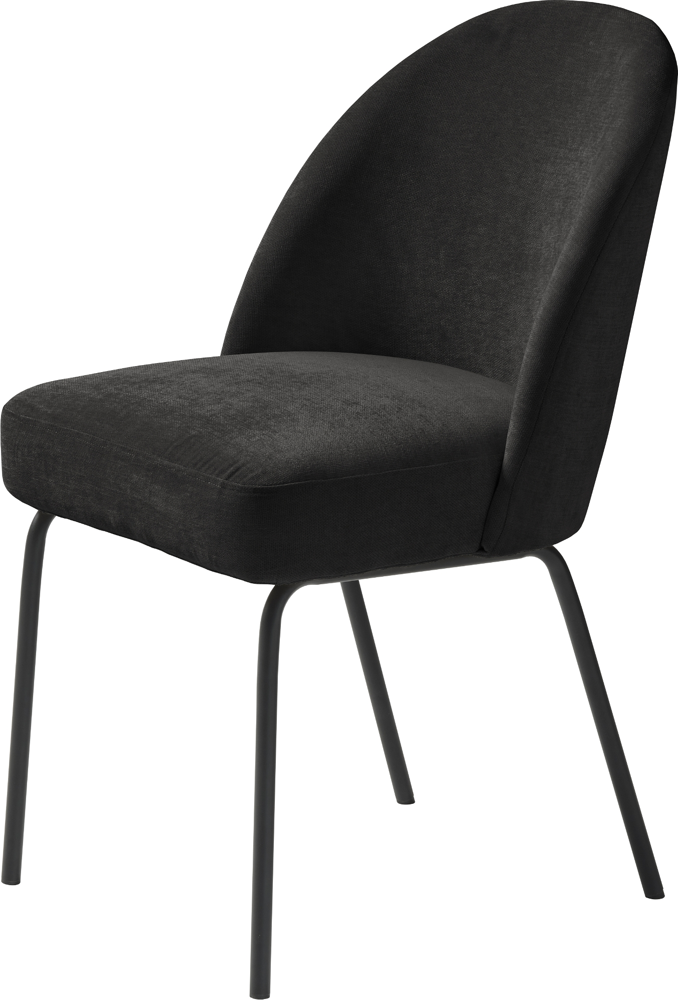 Spisebordsstol Nordique Design Creston Polstret Sort Chenille Nozag-fjedring Fsc Mix 70 Sort Metalben