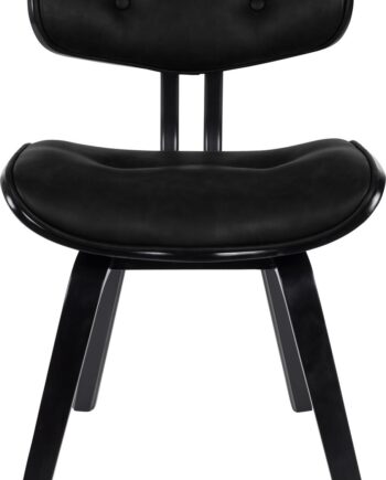 Spisebordsstol Spisestuestol Dutchbone Blackwood Kulsort Stof Og Pu-lædersæde Minimalistisk