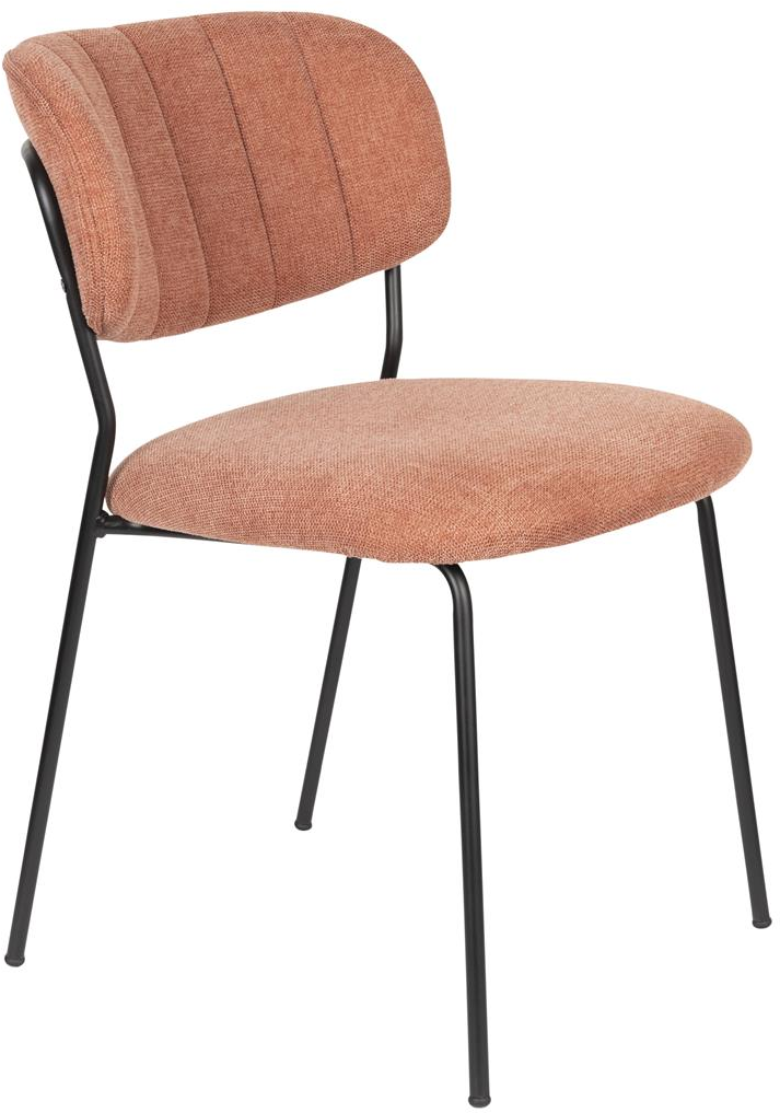 Spisebordsstol Spisestuestol Studio White Jolien Rødbrun Polstret Polyester Stålstel H80ã B49ã L55 Cm Maks 150 Kg Brandhæmmende